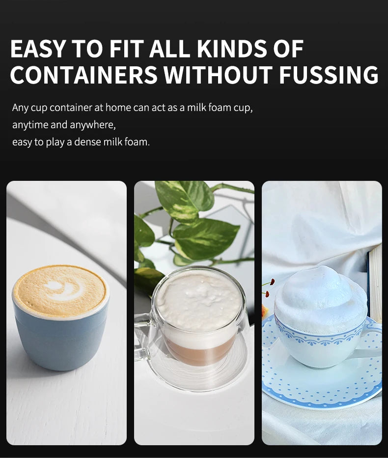 Kitchen Powerful Stirrer Milk Frother Handheld Foam Maker for Lattes Whisk Drink Mixer Coffee Electric Rechargable Egg Beater