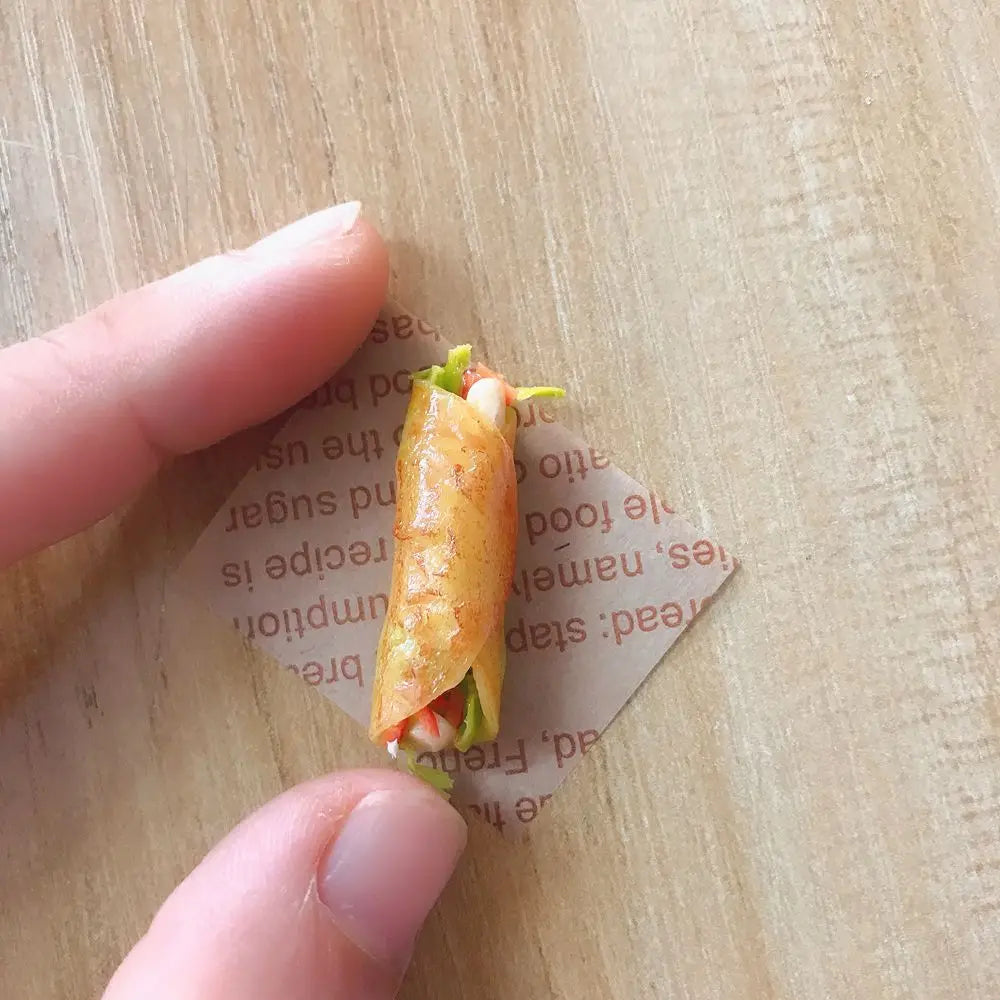 1/12 Scale Dollhouse Miniature Tacos Baking Burrito for Blyth OB11 BJD Doll House Kitchen Play Toys Accessories