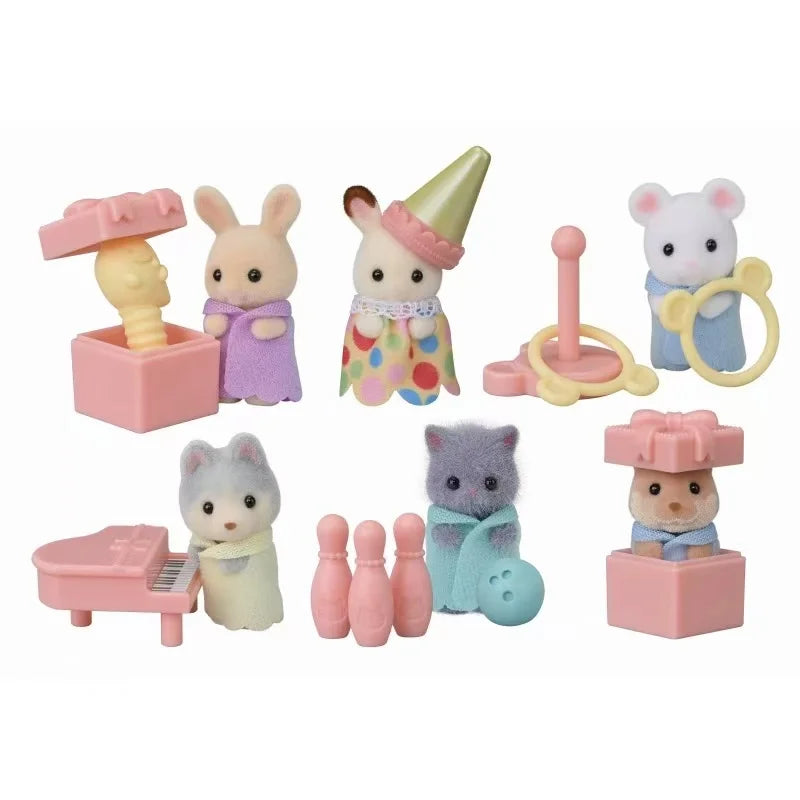 Sylvanian Families Toys Girl Toy Kitchens Mini Baby Party Blind Bags Dolls for Girls Miniature Food Children's Kitchen Ternuries