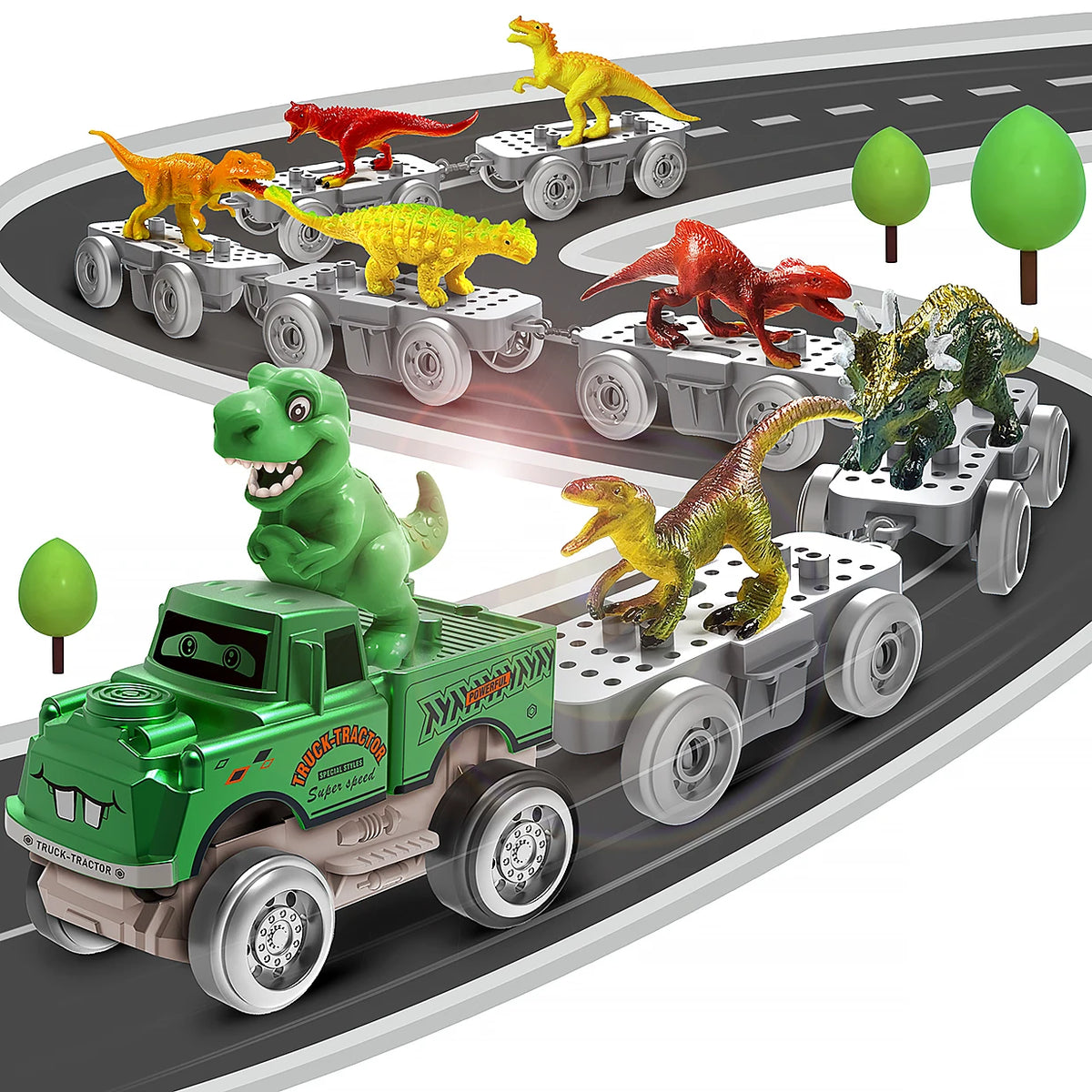 Tracks Cars Compatible Glow in the Dark LED Flashing Light Toy Cars Set for Most Race Tracks - Light up Cars for Kids