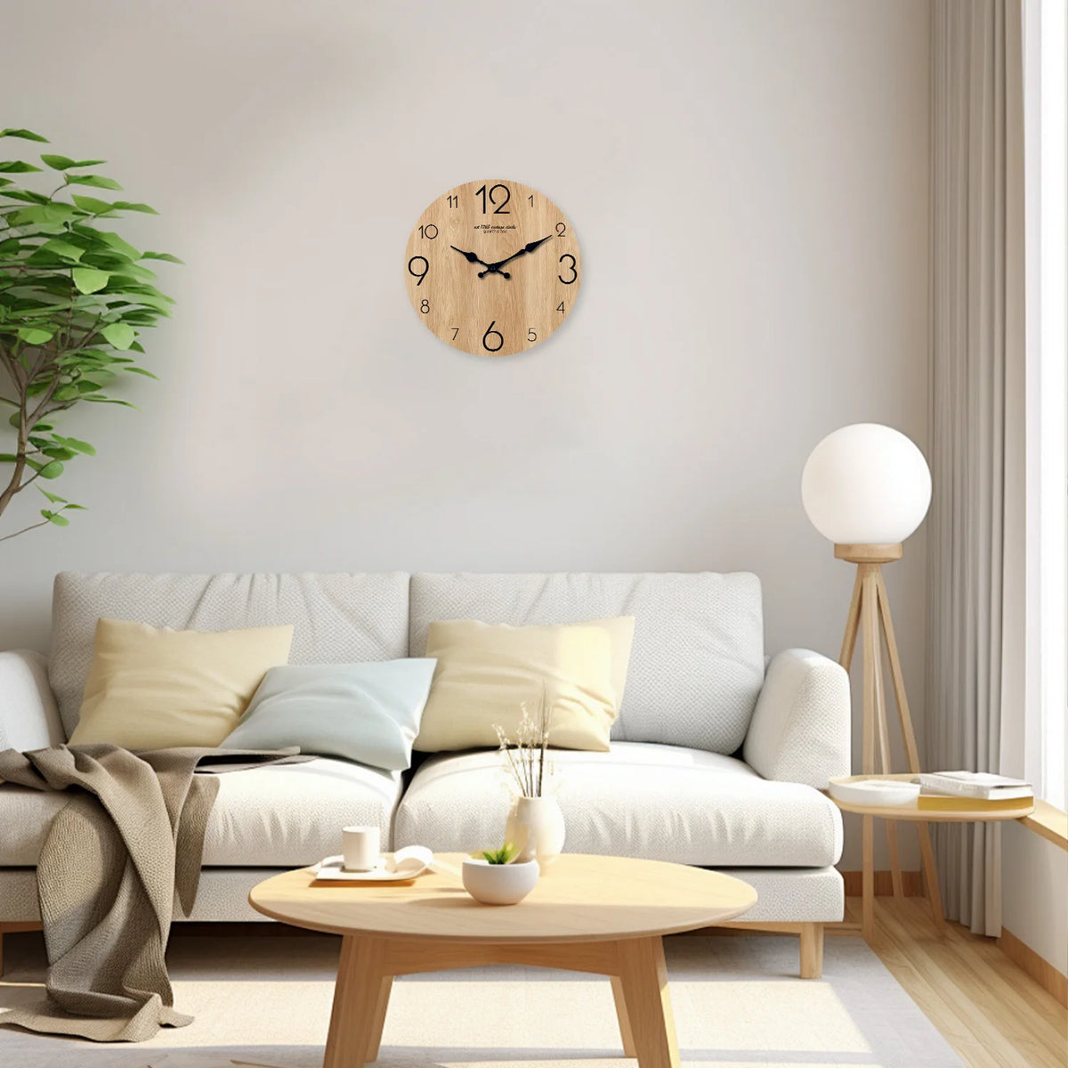 Modern Wood Grain Texture Pattern Wooden Wall Clock 10-16inch , No Second Hand Design, Silent Without Ticking, Battery Powered, Suitable for Living Room, Bedroom, Kitchen, Home Decoration, Silent Quartz Clock, Holiday Gift, M