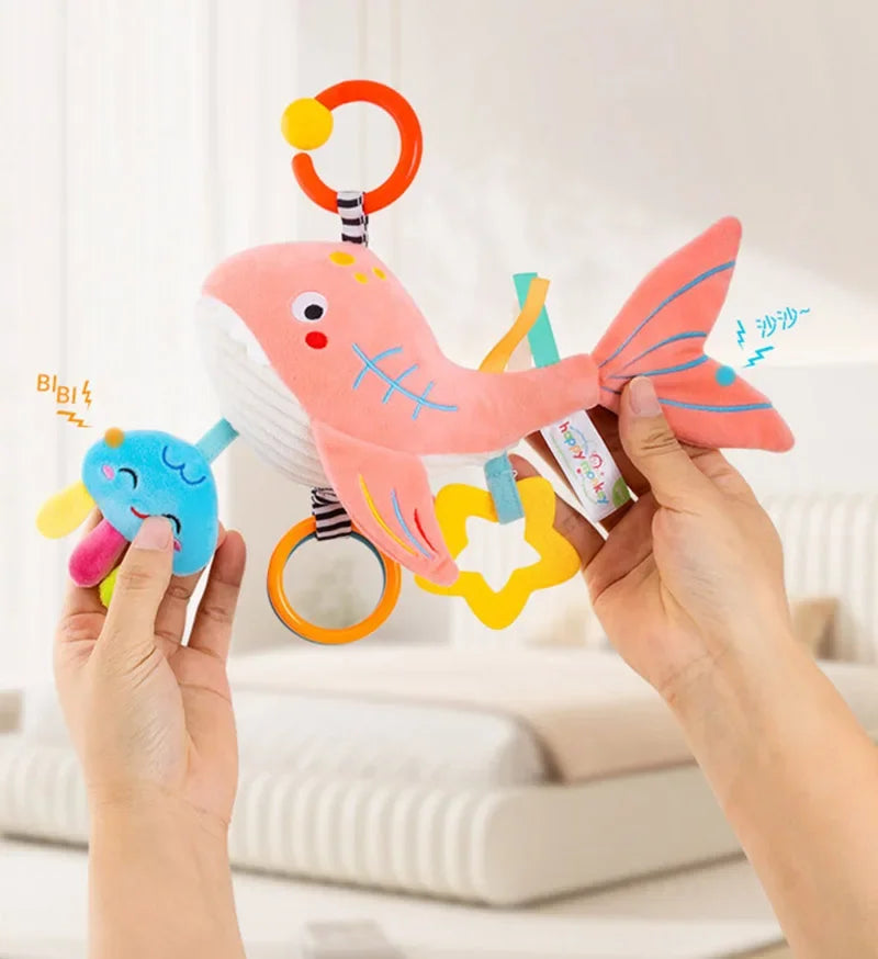 Newborn Infant Soft Plush Toy Teether Rattles Toys Baby Educational Toys Brain Developmental Hand Grip Cute Stuffed Animal Toys