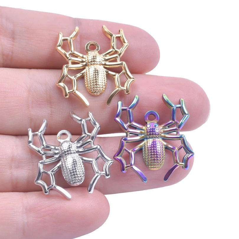 10PCS Ancient Egyptian Scarab Beetle Pendants Charms Stainless Steel Dragonfly Butterfly Pendant for Jewelry Making DIY Necklace