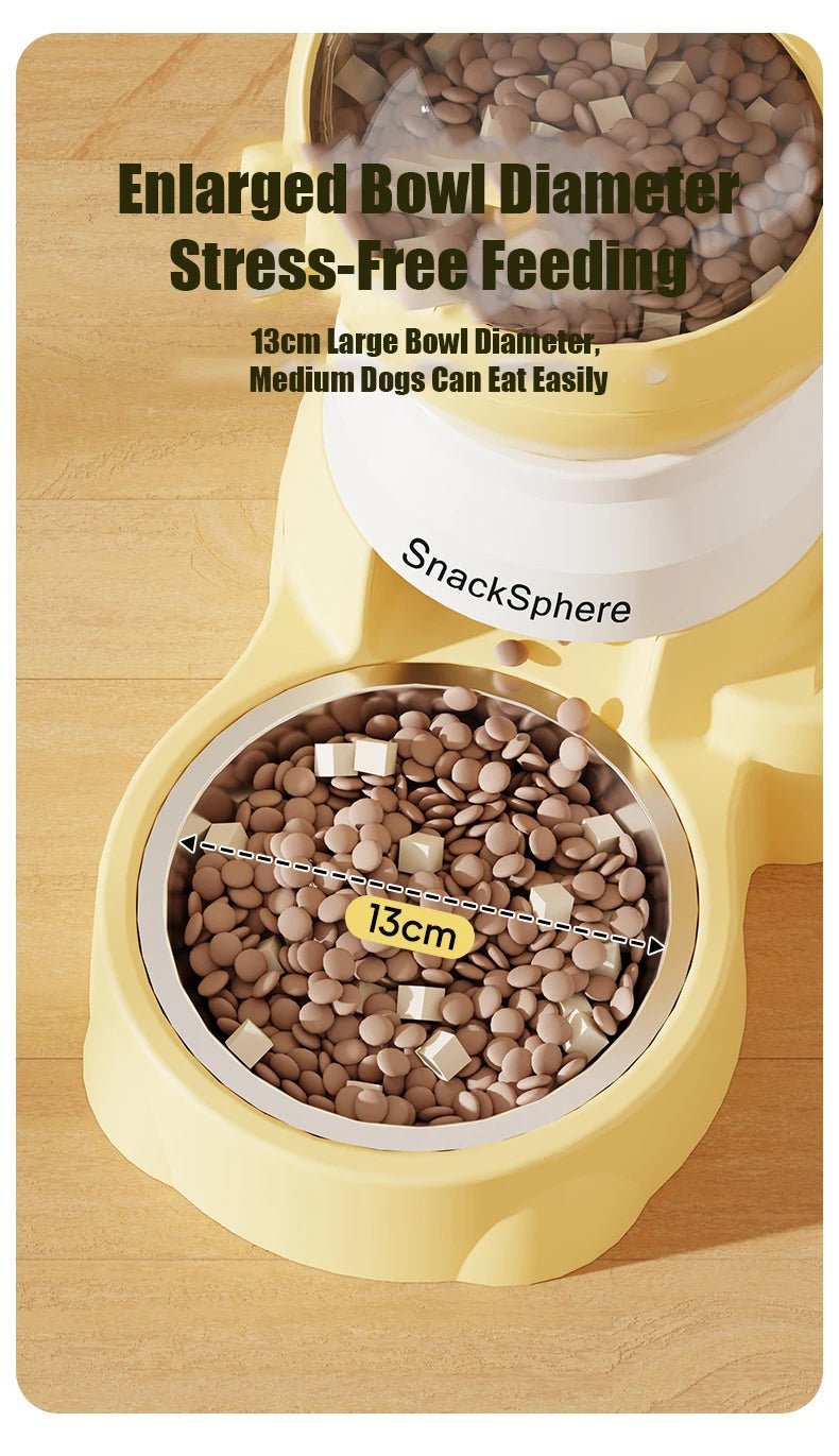 Push-Button Automatic Pet Feeder - Large Capacity Anti-Spill Food Dispenser for Cats & Dogs