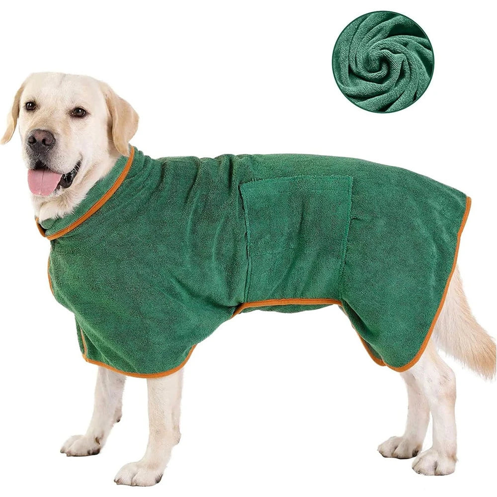 Absorbent Quick Drying Dog Bathrobe Pet Towel for Large & Small Dogs Clean Bathrobe Pet Supplies