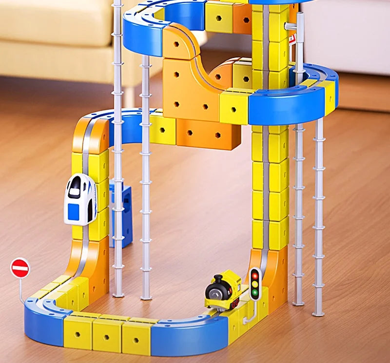 Educational Anti-Gravity Magnetic Building Blocks High-Speed Railway Toy Train Set Changeable Tracks Interactive Play Vehicle