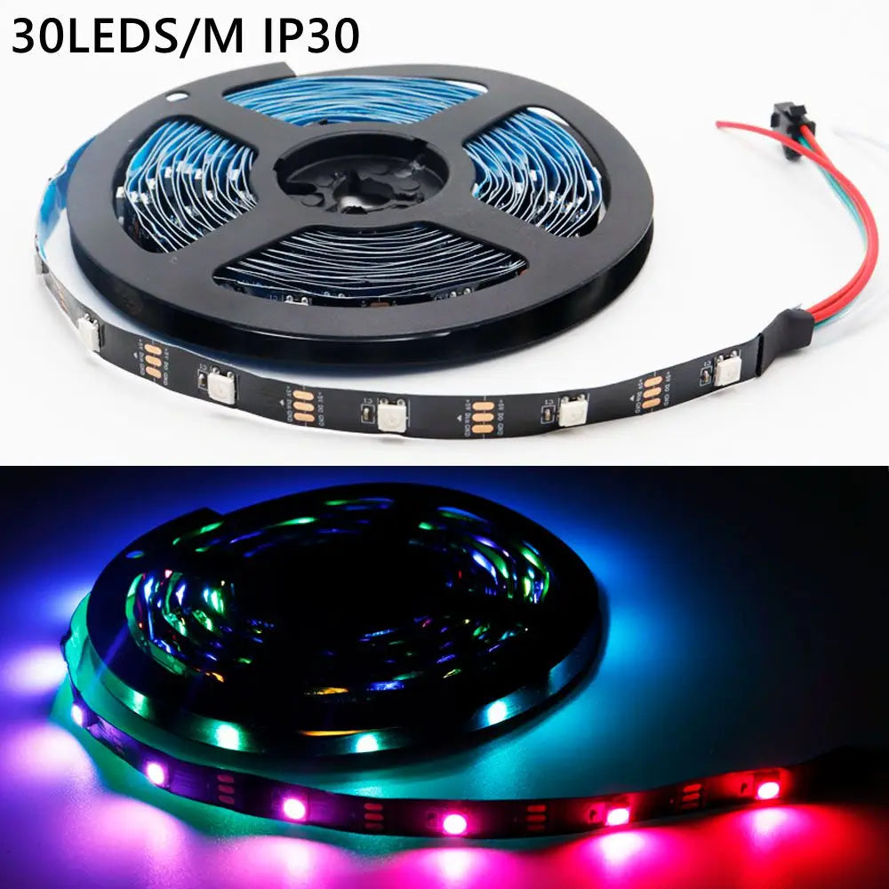 DC5V WS2812B Led Strip Light 30/60/74/96/144 LEDs/m Individually Addressable Smart 5050 RGB WS2812 Pixels Led Light IP30/65/67