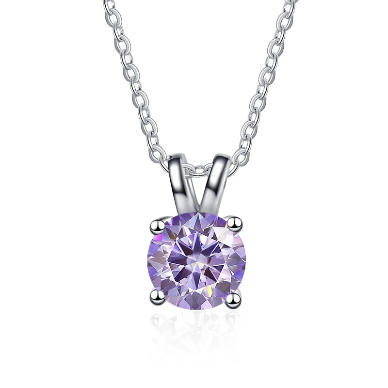 JoyceJelly 1ct 2ct Moissanite Pendant Necklace For Women Top Quality 925 Sterling Silver Wedding Party Bridal Fine Jewelry Gift