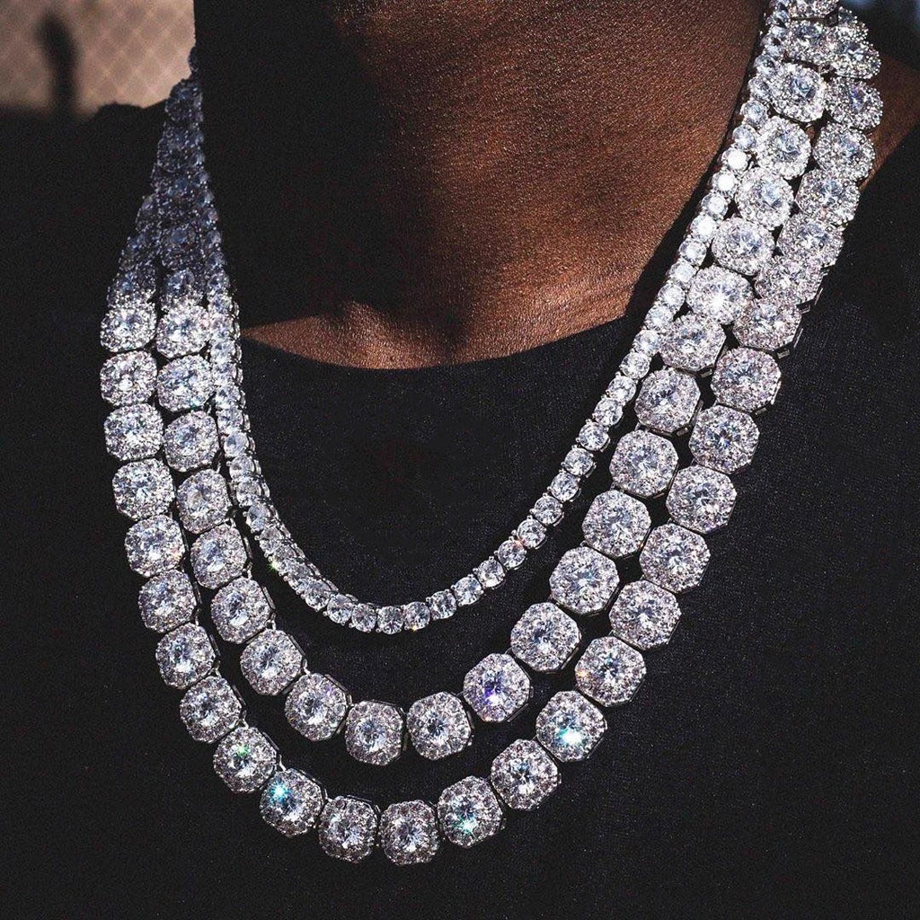 13/14/20MM HipHop Iced Out Chain Cuban Link Chain Necklace For Men Gold Silver Color Rhinestone Pave Men's Birthday Jewelry Gift