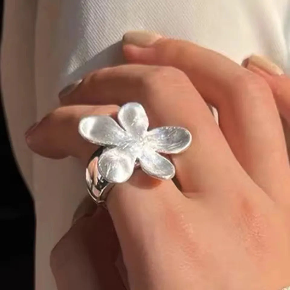 Sam Panda 925 Sterling Rings for Women Fashion Geometric Handmade Irregular Gold Star Ring Simple Fine Jelwery  Christmas Gift