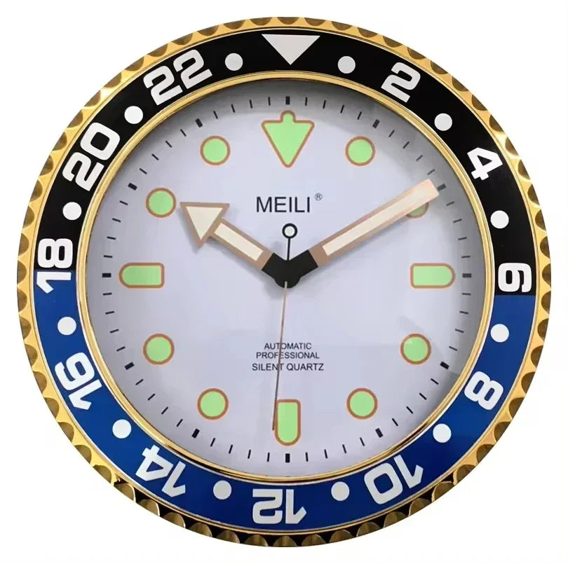 Wall Clock 28/30cm Gold and Silver Border Creative Wall Clock Modern Design Luxury Home Decoration Silent Quartz Clock