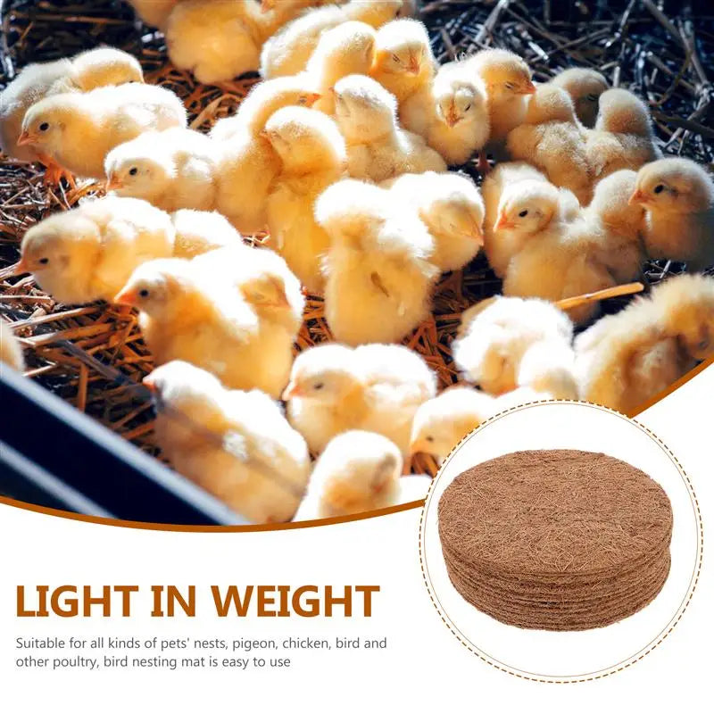 12pcs Nesting Pads Coconut Fiber Chicken Parrots Breeding Coop Bedding Bird Cage Box Liners Pigeon Nest Mat for Bird Nests NEW