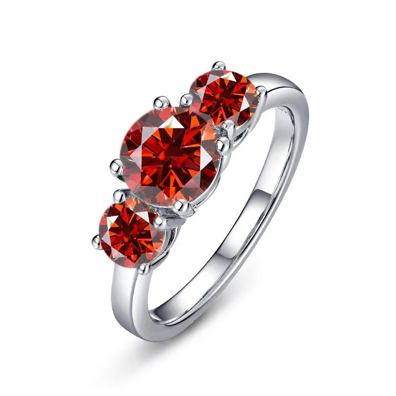 JoyceJelly S925 Sterling Silver Colors Moissanite Ring 2CT 4CT Total Full Moissanite Diamond Jewelry For Wedding Engagement Gift