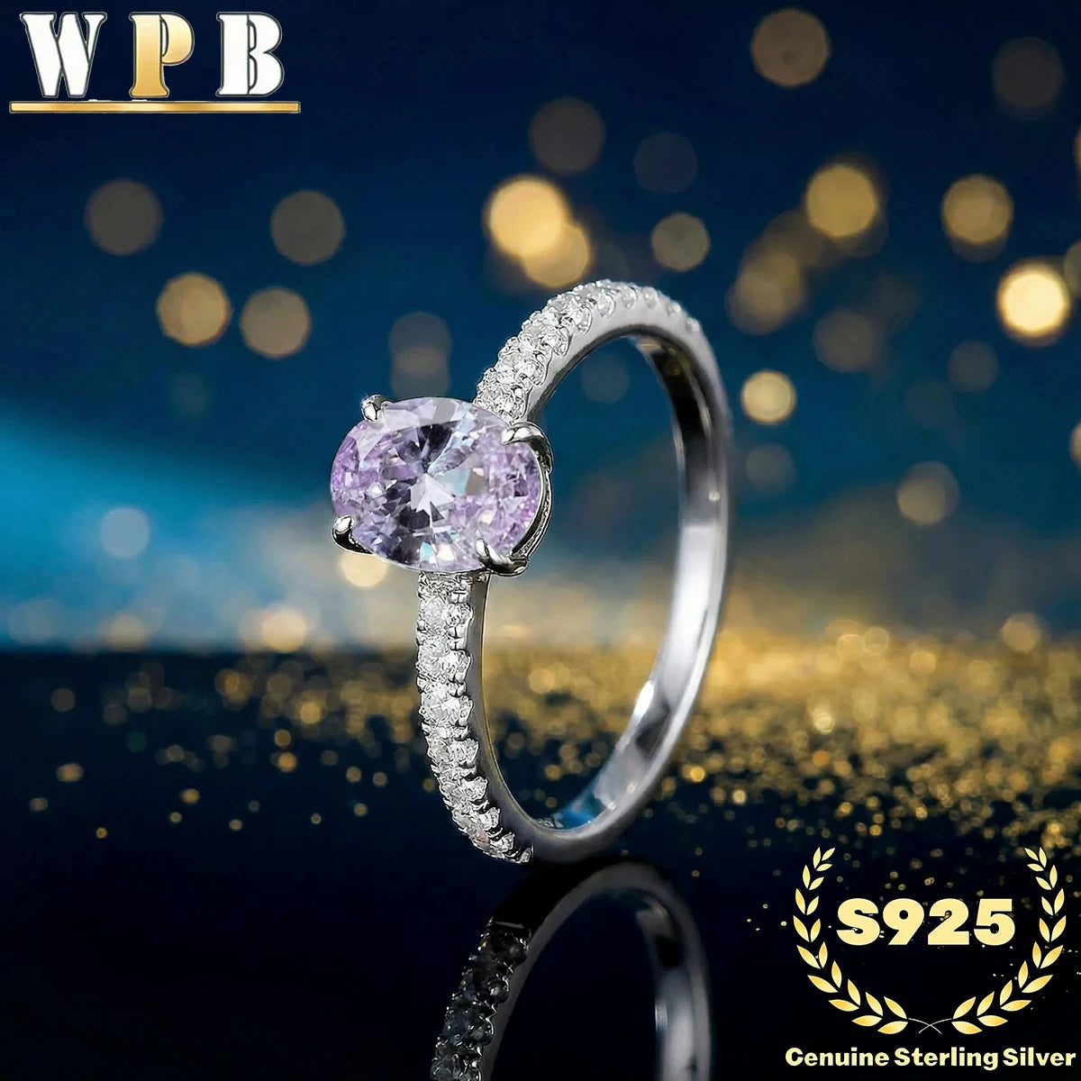 S925 Sterling Silver Ring 5x7mm Sparkling Oval Cut Paraiba Green&Blue CZ Luxury Elegant Gift for Valentine's Day and Birthday‌