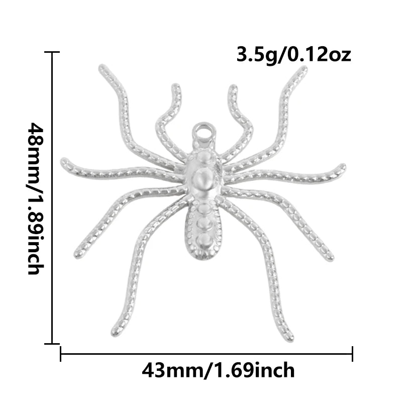 5pcs Stainless Steel Bee Spider Cicada Butterfly Dragonfly Flower Tree Grass Pendants Insects Charms Jewelry Making Accessories