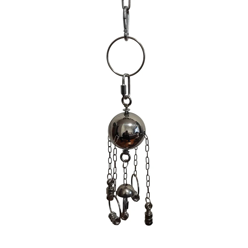 Stainless Steel Medium Large Parrots Gnaw Relieve Bell Toys Birds Chewing Hanging Swing Tearing Cage Toy