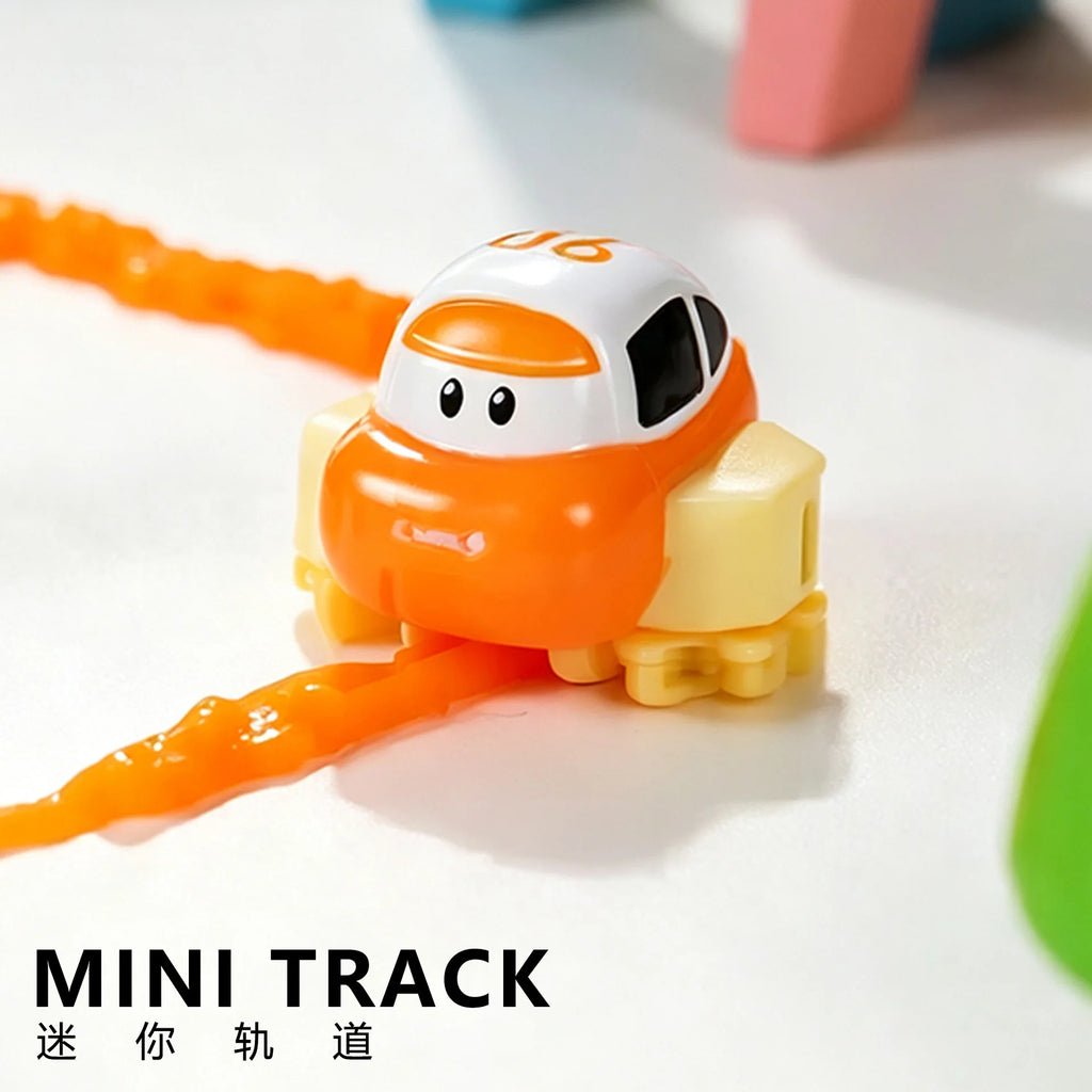DIY Slime Track Car Toy, Draw Your Own Race Track with Paste, Electric Car, STEM Creative Building Kit