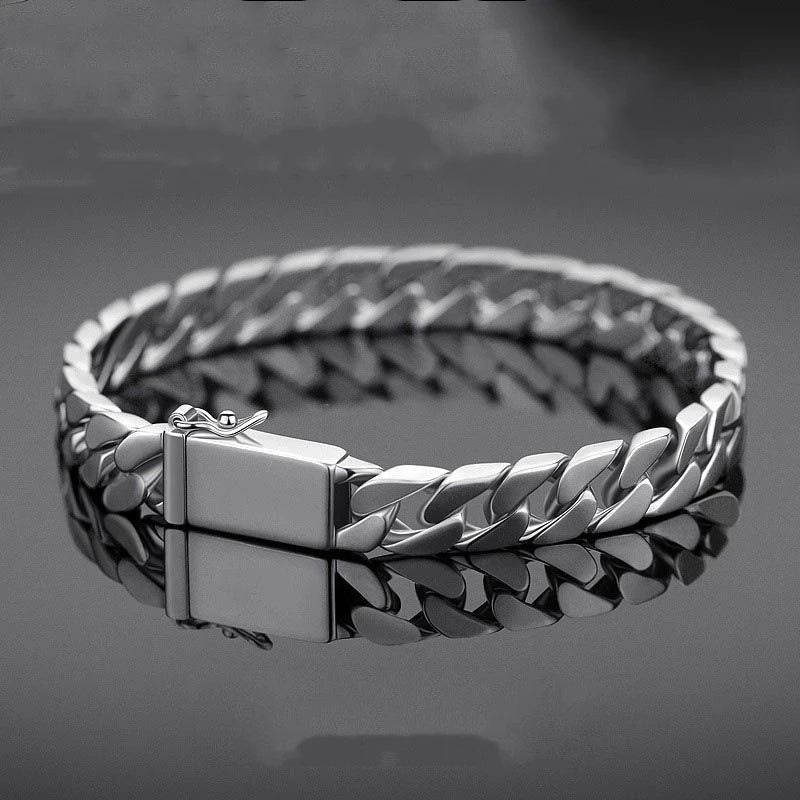 100% S925 Sterling Silver Necklace 7MM 8MM 10MM Punk 925 Silver Chains Original Certified Jewelry Gifts