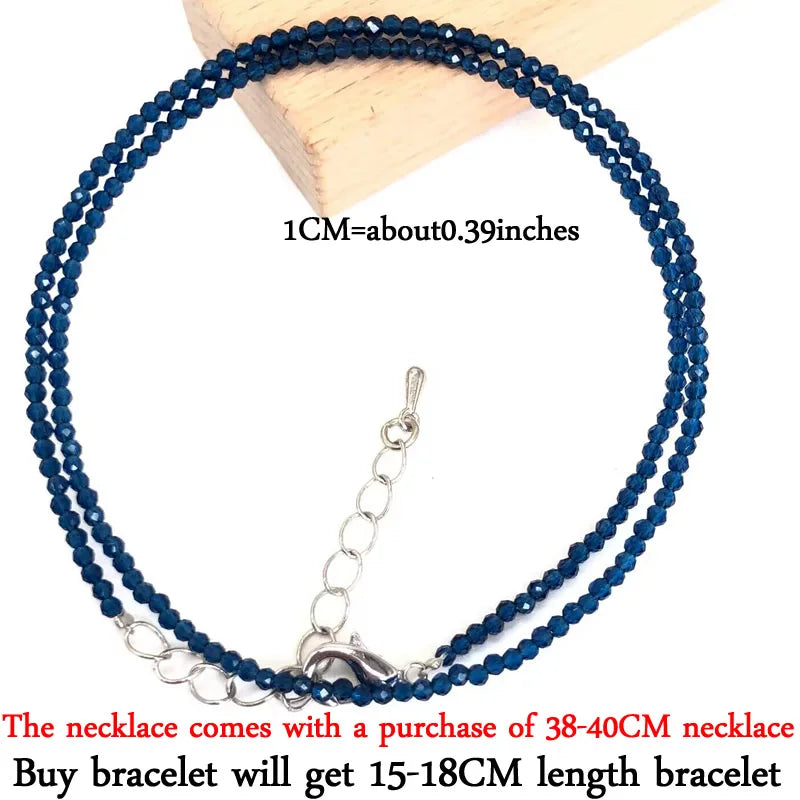 2024 New Boho 2mm Natural Stone Crystal quartz Necklace Bracelet Small Chain Ladies Fashion Accessories Charm Jewelry Accessorie
