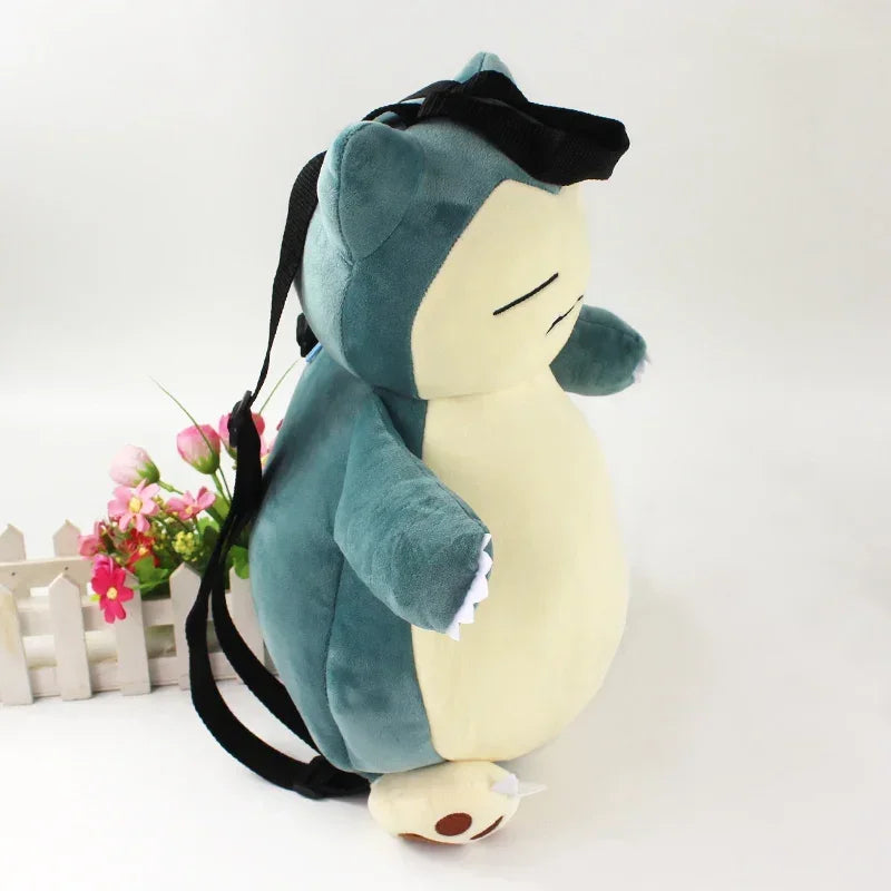 Pokemon Cartoon Snorlax Plush Backpack Kawaii Doll Plush Bag Cosplay Props Christmas Gifts Kids Schoolbag
