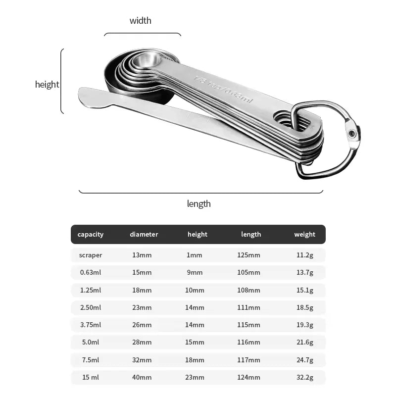 stainless steel measuring cup and spoon  Teaspoon measuring tools for cooking and baking