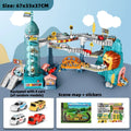 Lion King Mountain Large Adventure Race Track Vehicle Playset with Elevator Tunnel Assembly Building Car Track Toy