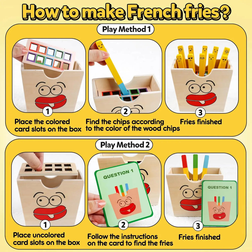 Todders Montessori Toy Wooden Hamburger Sandwich French Fries Sorting Stacking Toys Pretend Play Food Toy Kid Role Playing Games
