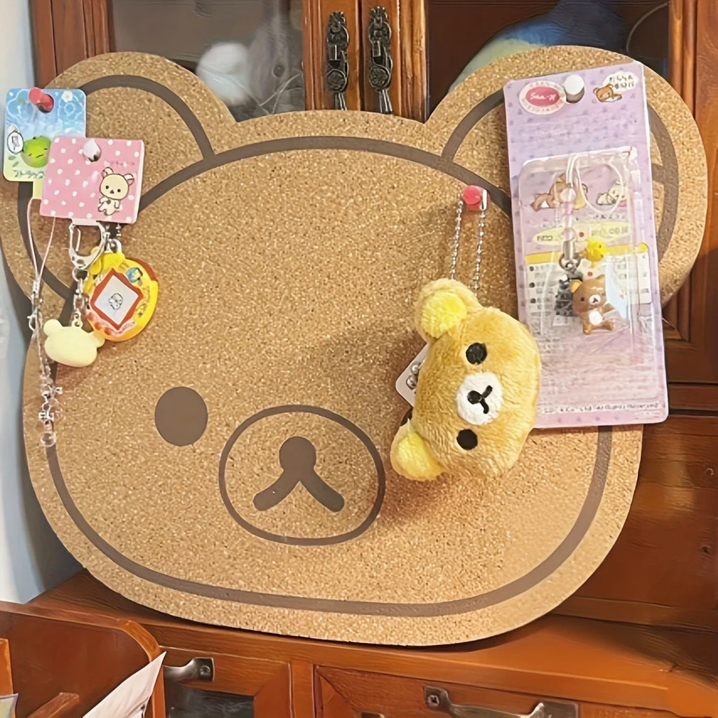 1pc Cute Bear Pin Board - Wall Mounted Bulletin Board, 0.5 Inch Thick Cloud Rubber Display Board for Office, Kids Room, Home