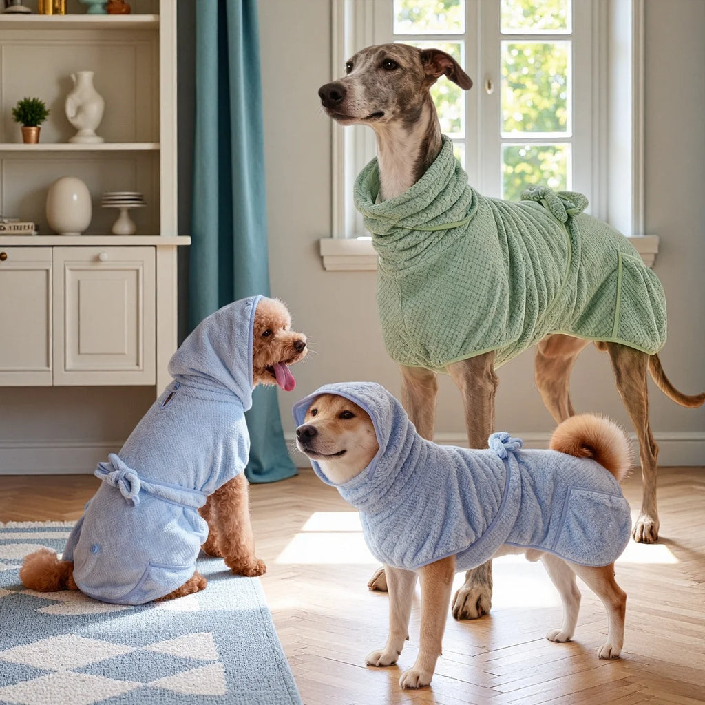 New Dog Bathrobe Absorbent Pet Quick Drying Bath Towel Dog Bath Towel Large Small Dogs Clean Absorbent Bathrobe Dog Pet Products