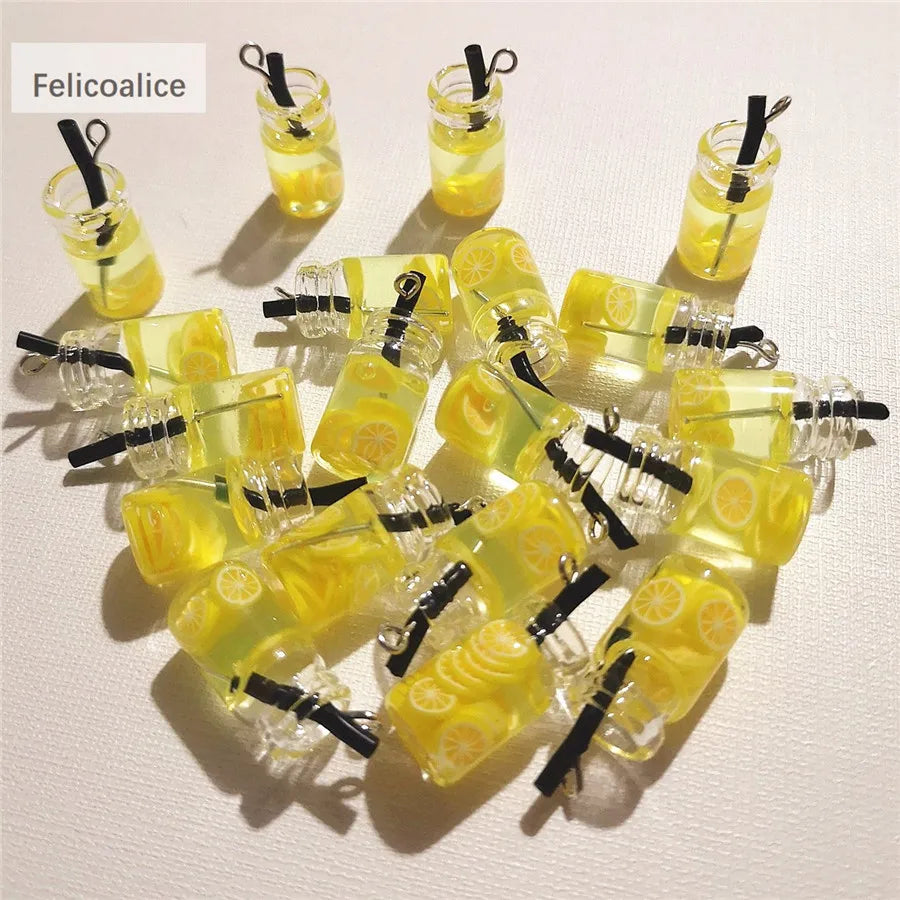 8pcs Dollhouse Miniature Food Mini Resin Fruit Bottle Simulation Drinks Model Toys Fruit Drink Play Dollhouse Dolls Accessories