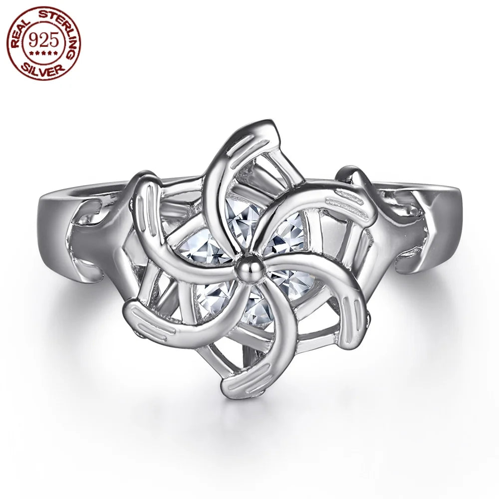 Genuine 925 Sterling Silver Ladies Ring The Galadriel Nenya Zircon Engagement Wedding Band Ring