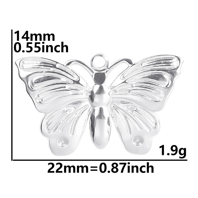 10PCS Ancient Egyptian Scarab Beetle Pendants Charms Stainless Steel Dragonfly Butterfly Pendant for Jewelry Making DIY Necklace