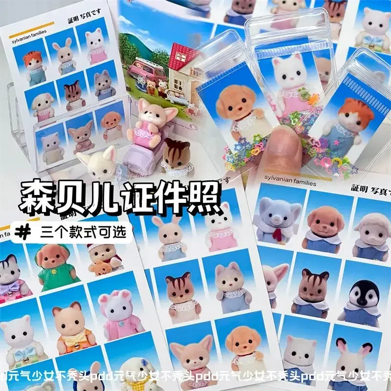 Sylvanian Families High-looking cute ID photo sticker mobile phone hand account decoration waterproof DIY sticker big head photo