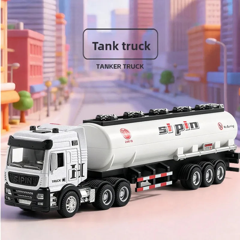 1pc Child 1:24 Engineering Vehicle Diecast Toy Car Model Light Detachable Body Toy for Kid Birthday Gift Collection Decoration