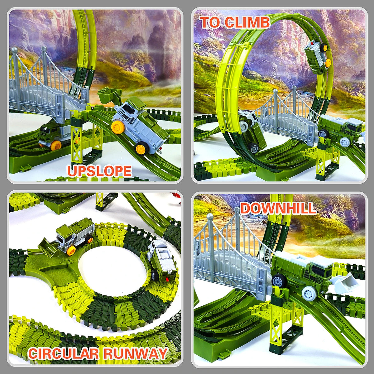 Dinosaur Toy Race Track Featuring Flexible Tracks Electric Cars Magic Climbing Flexible Rail Car Educational Puzzle Toy for Kids