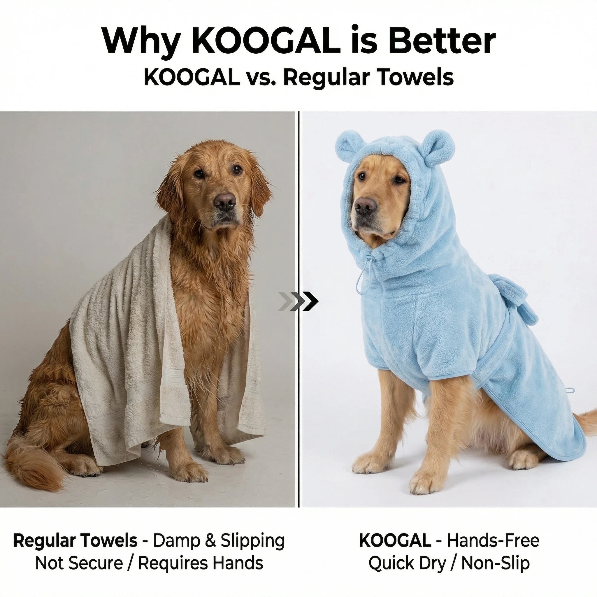 Quick Drying Soft Pet Bath Towel Robe Absorbent Soft Pet Bathrobe Dog Bath Towel for Small Big Medium Dogs and Cat