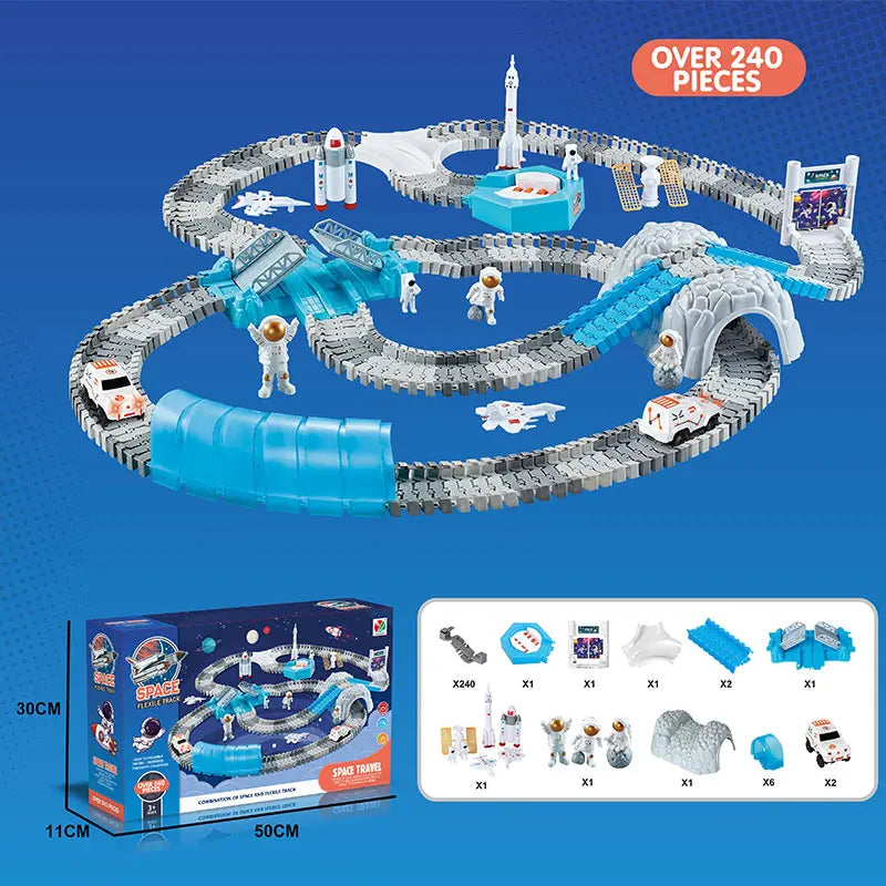 kids electric track toy Space Mini Car Set Puzzle Boy toy Space themed track car toy Children's birthday Christmas gift