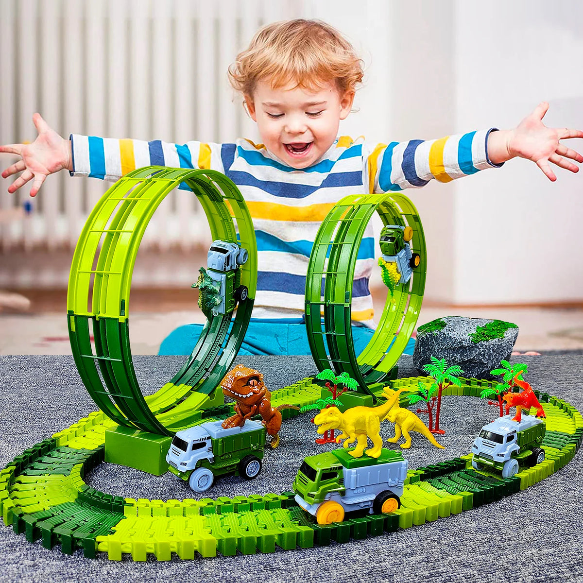 Replacement Cars for Tracks - Extra Race Car Accessories for Dinosaur Race Track & Train Toy Gift - for Kids Boys and Girls Toys