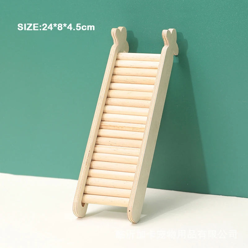 Unpainted Wooden Guinea Pig Hideout Climb House - Hamster Cage Decor Play Tunnel Small Animal Chew Toy Pet Habitat Accessories