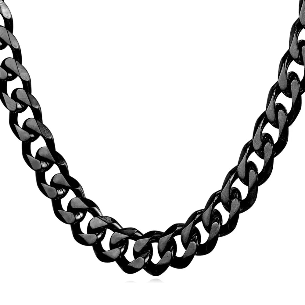 3/5/7/9/11mm Width Stainless Steel Men Women Six-side Chain Necklace Gold Silver Plated Unisex  Jewelry Wholesale Drop Shipping