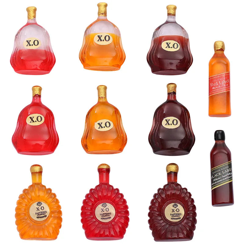 1:12 Doll House Decration Accessories Mini Food Coffee Drink Ice Cream Wine Cup Bottle for Doll DIY Kitchen Toys