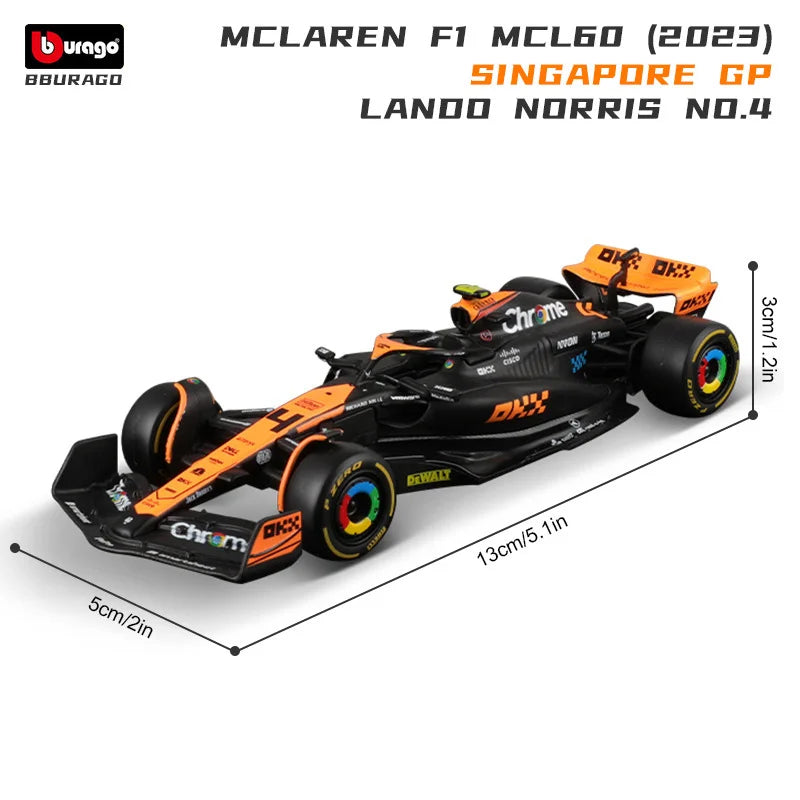 Bburago 1:43 McLaren F1 MCL38 2024 Miami GP Formula 1 Alloy Diecast Model Car #4 Lando Norris #81 Oscar Piastr Toy Gift