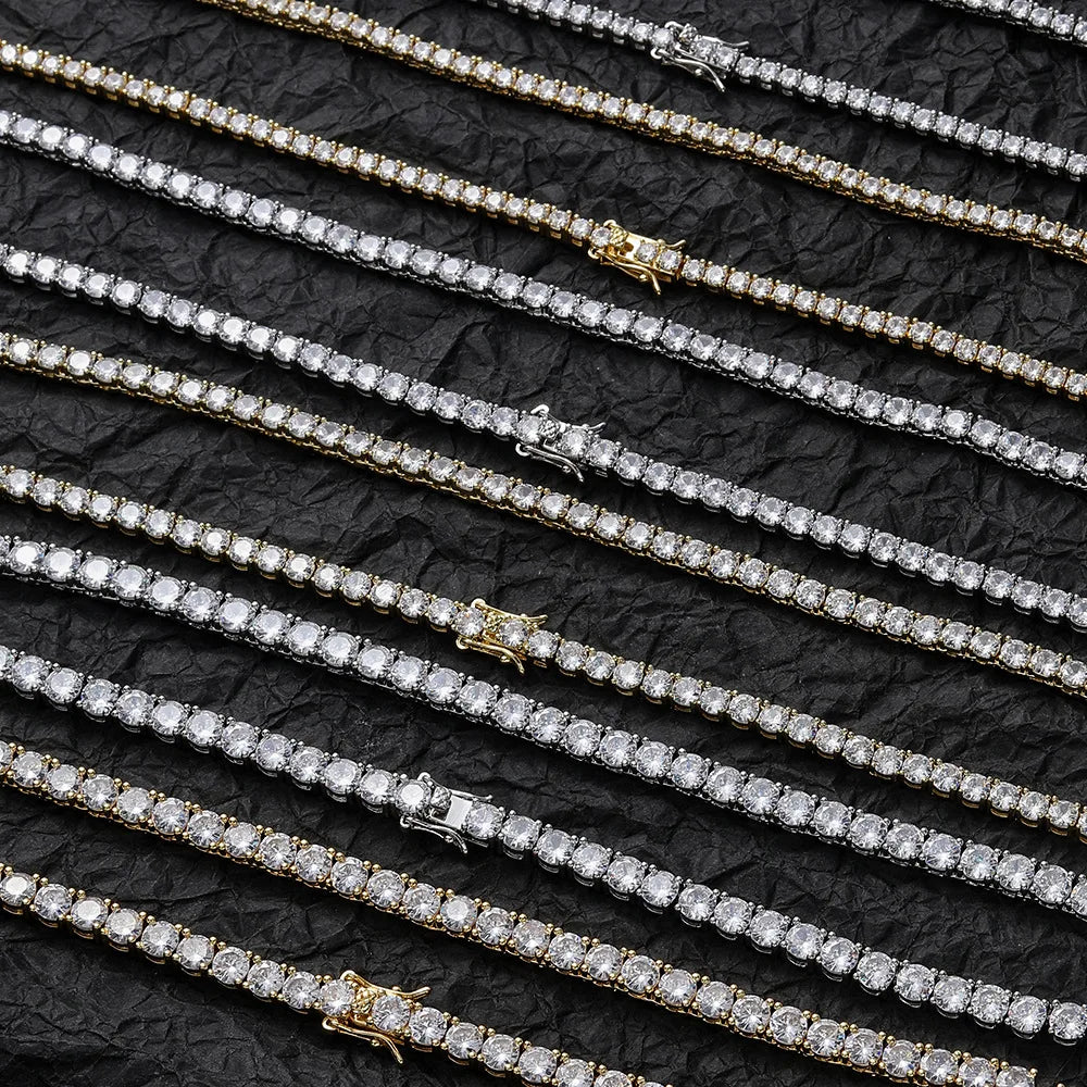 D VVS1 Moissanite Tennis Necklace For Women Top Quality 100% 925 Sterling Silver Sparkling Party Fine Jewelry