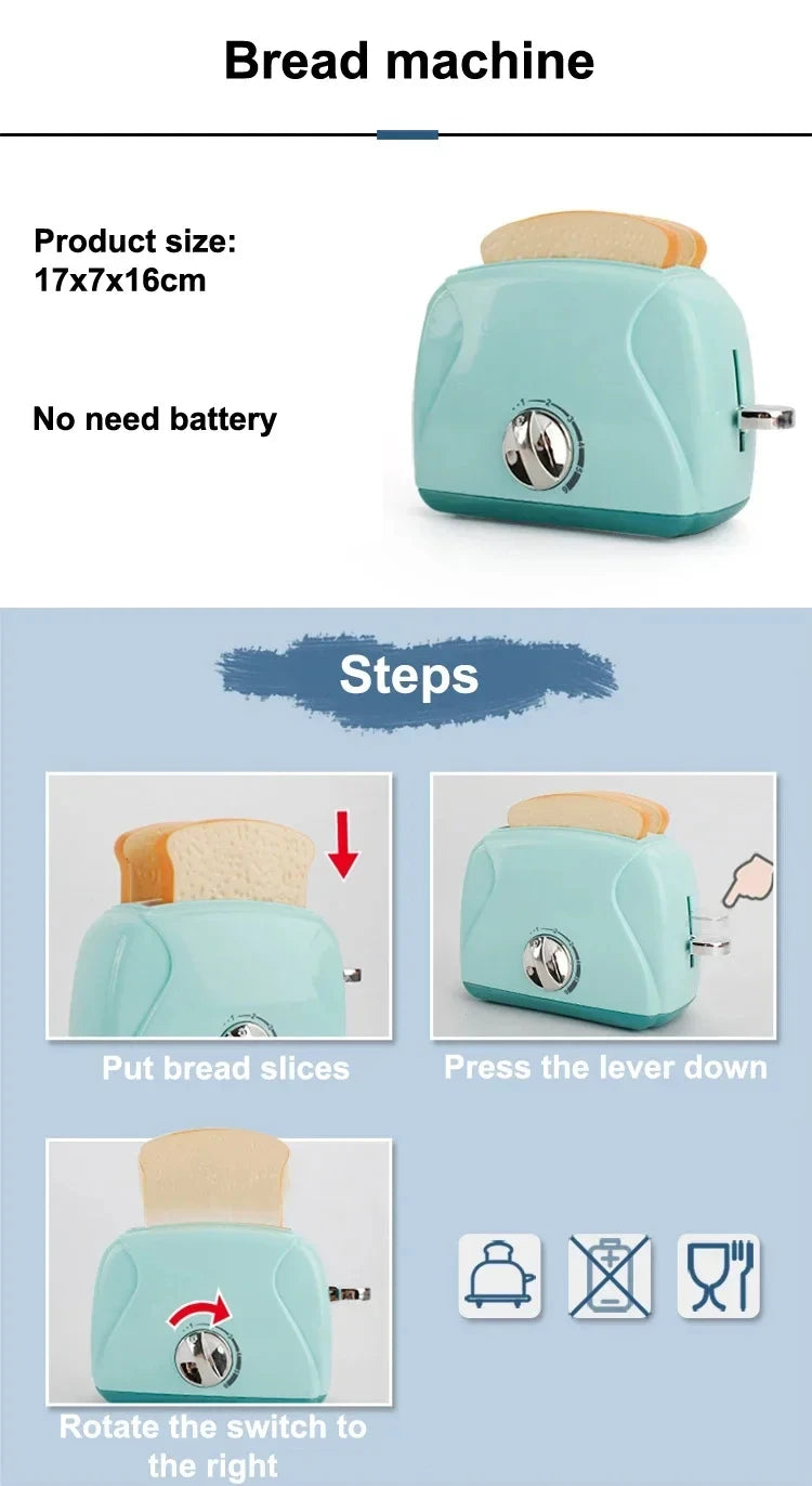 Simulation Kitchen Appliance Playset Kids Pretend Play Kitchen Toy Mini Household Appliance Role-Play Set Educational Toys Gifts