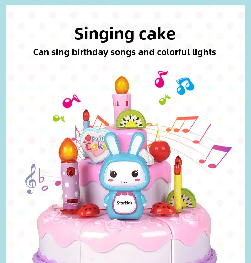 Children Pretend Cake Goodies Play Simulated Kitchen Toys Plastic Cutting Food Kids Toy Object Cognition Boys Girl Birthday Gift