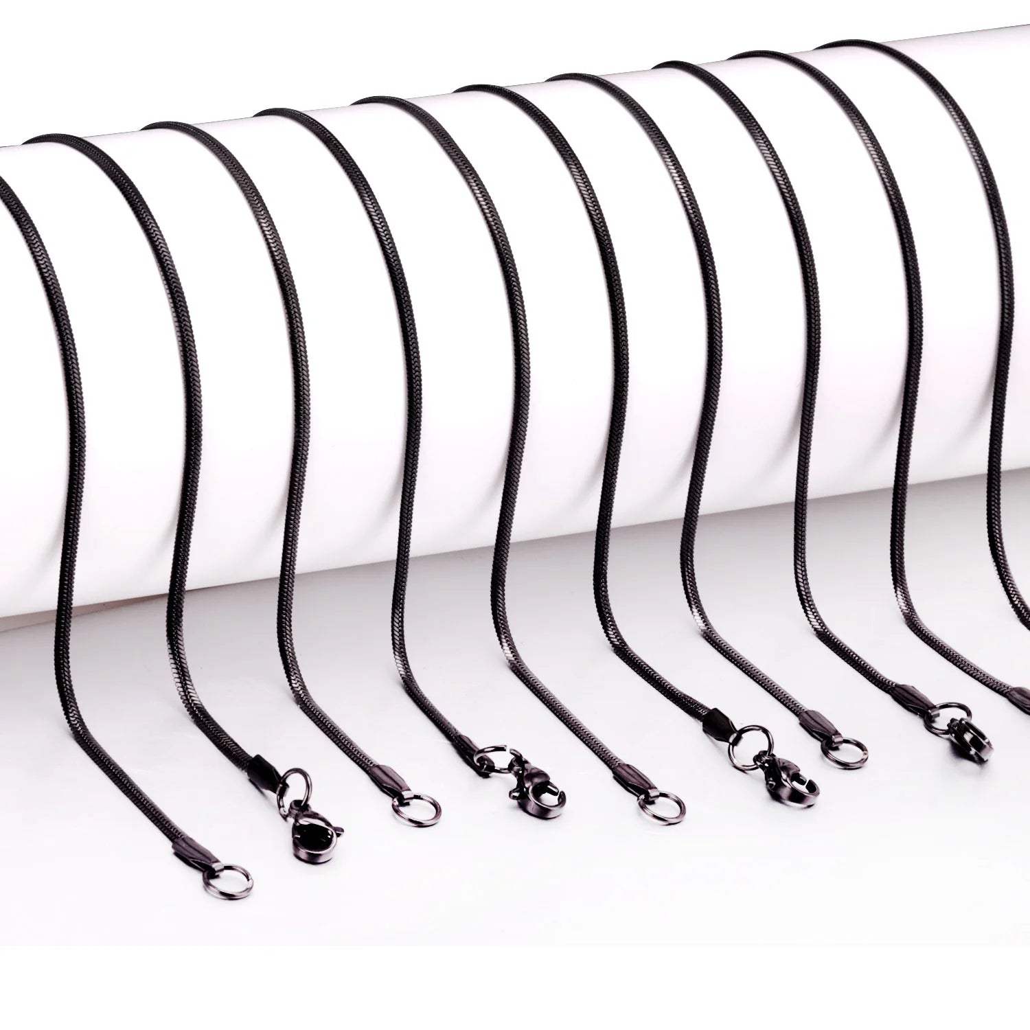 LUXUKISSKIDS 2mm 10pcs/Lots Factory Price 316L Flat Snake Necklace Chains Wholesale Stainless Steel Jewelry Waterpoof No Fade