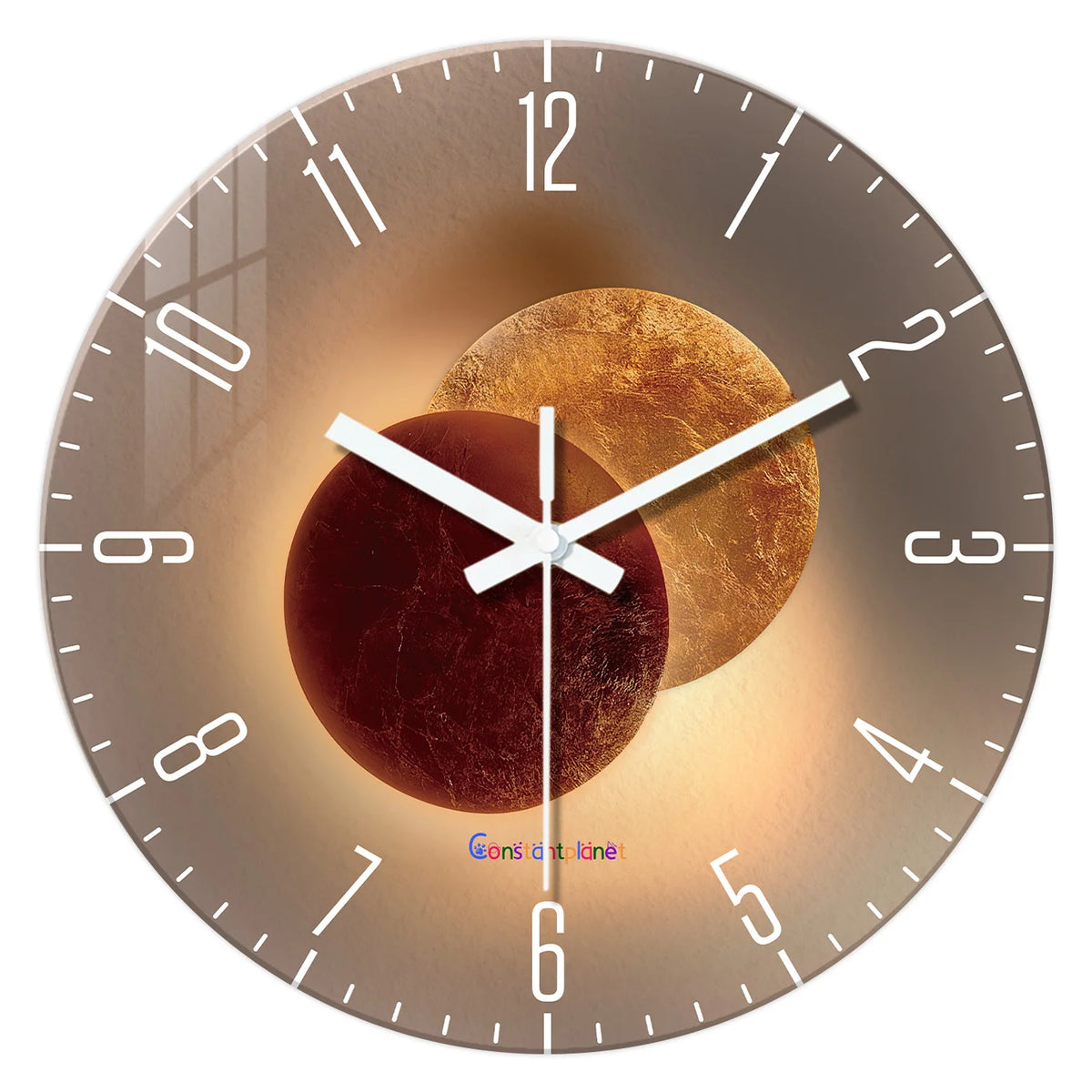 Light Luxury Shadow Pattern Tempered Glass Wall Clock for Living Room, Bedroom, Kitchen, Home Decoration, Silent Quartz Clock, Holiday Gift, 12 Inches, 14 Inches 16inch (Battery Not Included)