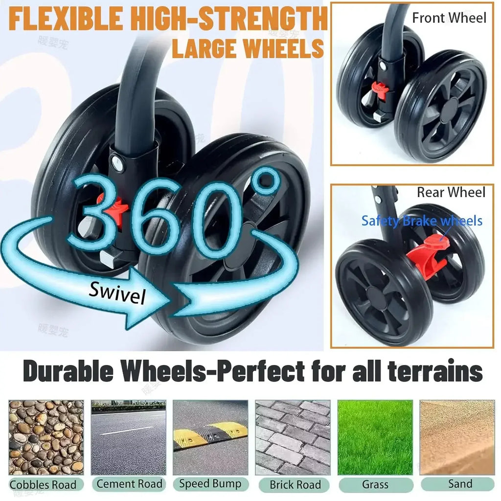 Foldable Pet Car Strollers 3in1 Outdoor Cart Specifically Designed for Walking Dogs Infants Medium-sized Small Dogs Cats