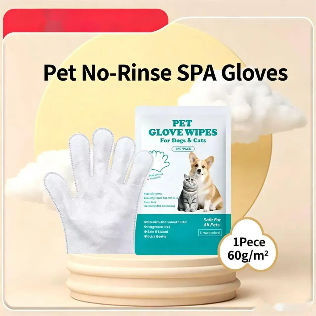 Pet Cleaning Glove Wipes Gift Set, Multi-Functional Disposable Wipes for Cats & Dogs, Tear Stain, Teeth & Body Care, Rinse-Free