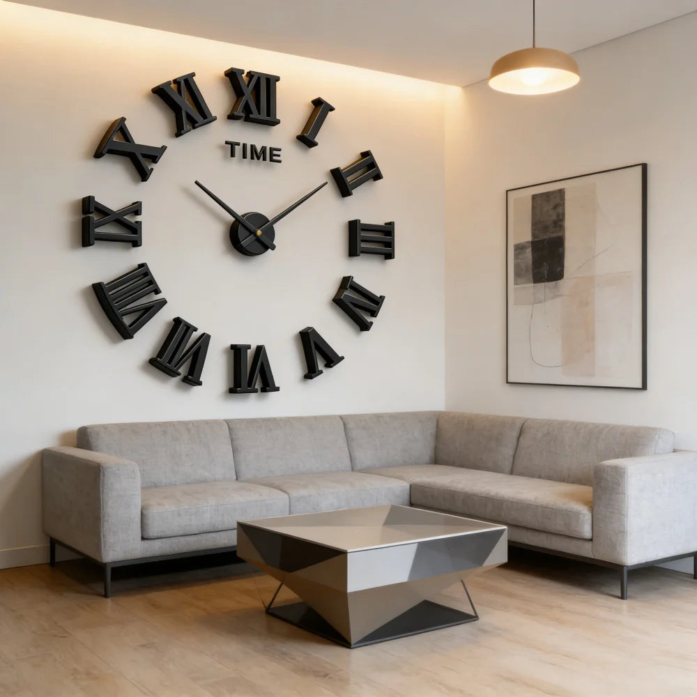 Large 3D Wall Clock Luminous Classic Wall Clocks DIY Digital Clock Wall Watches Stickers Silent Clock for Home Living Room Table